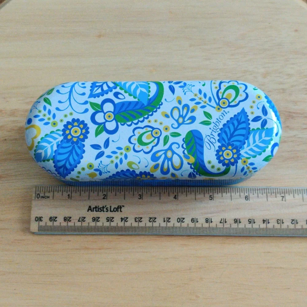Brighton Hard Shell Blue and Green Floral Sunglasses Case